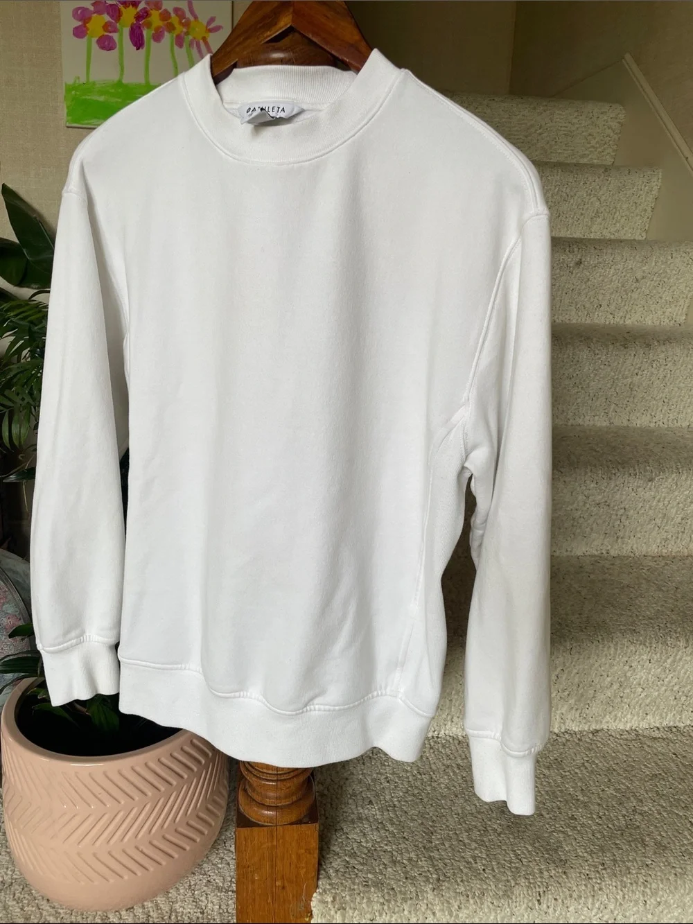 Athleta Slouchy Oversized White Crewneck Sweatshirt